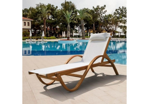 Шезлонг-лежак из сибирской лиственницы AFM-511C White