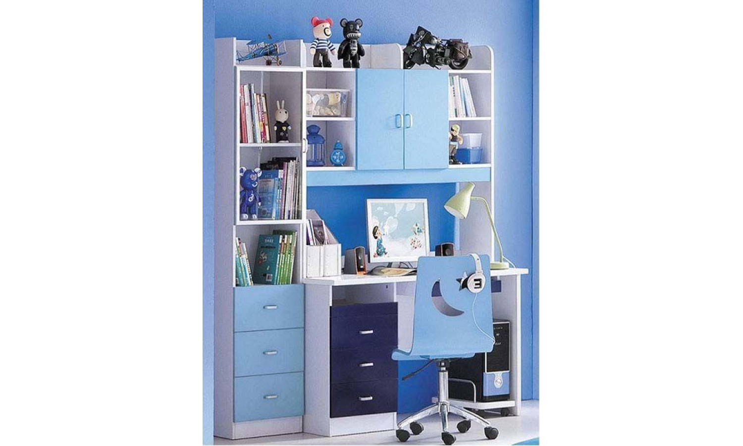 Комплект Bambino MK-4620-BL (письменный стол/МК-4603, стул/МК-4604) Синий/Белый
