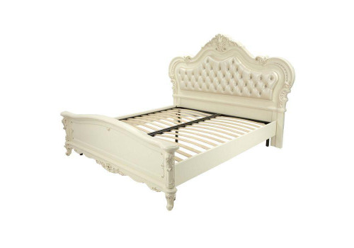 Кровать Глория Молочный с золотом 180х200  MK-2701-WG