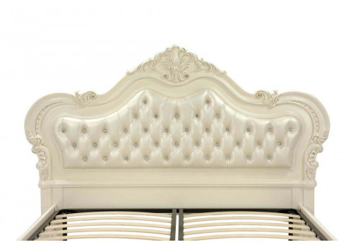 Кровать Глория Молочный с золотом 180х200  MK-2701-WG
