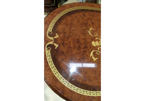 Стол раскладной круглый (малый)  РОЗА Орех глянец