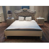 Кровать Милано MK-8005-IV двуспальная с пуговицами (цвет патины: золото) 160х200 см Слоновая кость