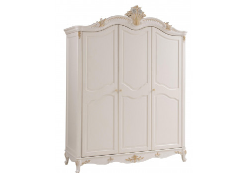 Шкаф 3-х дверный Шанталь(Shantal) Белый с золотом MK-5014-WG