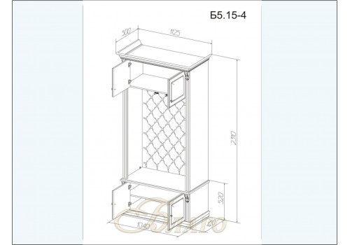 Прихожая Б5.15-4 Карамель/Изумруд