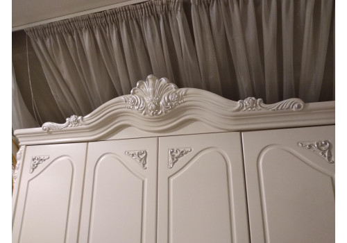 Комплект для спальни ВИКТОРИЯ, кровать1,8 кожа,слоновая кость