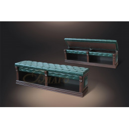 Банкетка-обувница с нишей Б5.2 Орех/Изумруд (к модулю Б5.10-3)