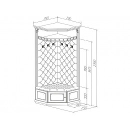 Вешалка угловая Б5.9-2 Орех/Бежевый