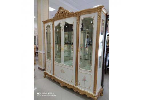 ВИТРИНА 4-ДВЕРНАЯ, ОКТАВИЯ OKTAVIA 5125A БЕЖ С ЗОЛОТОМ