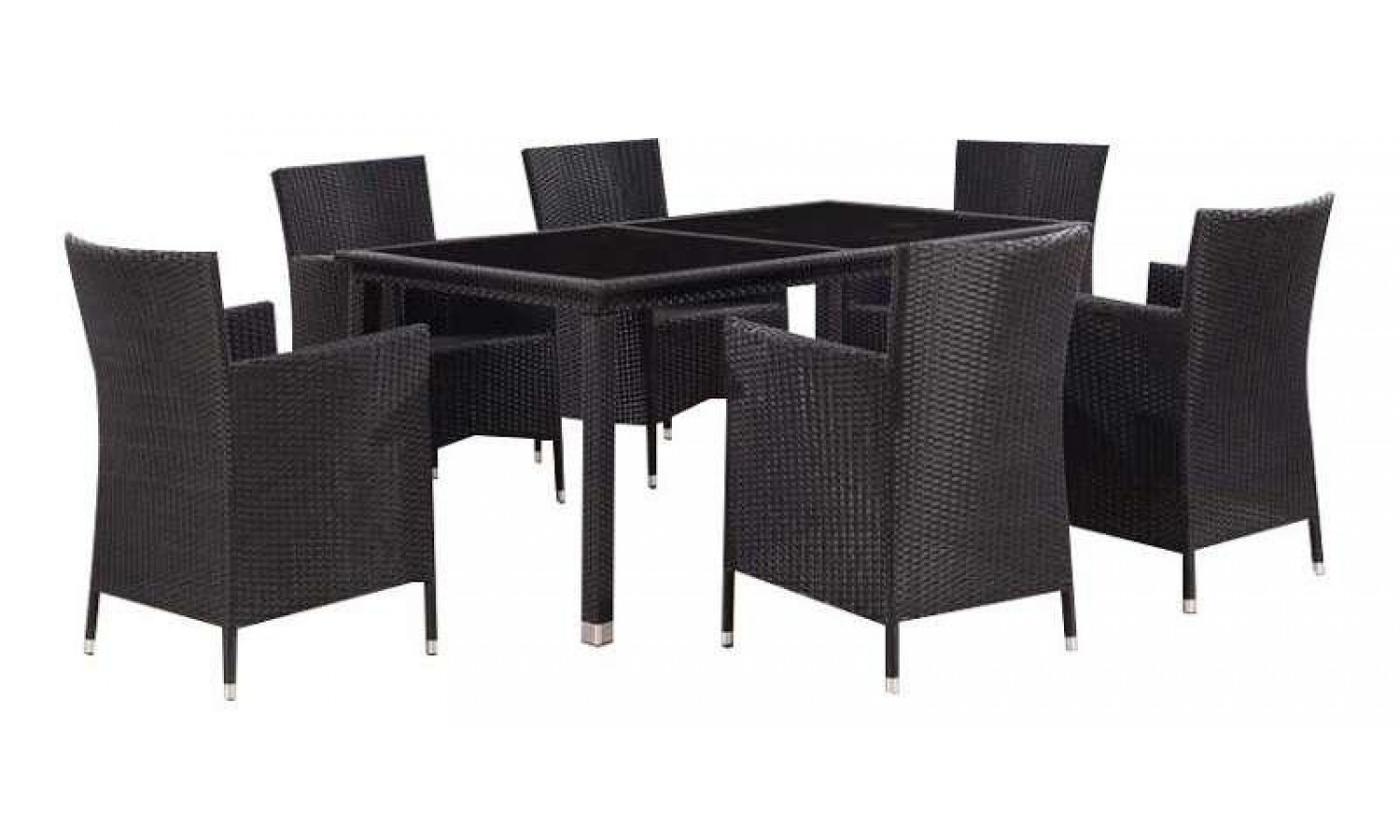 Комплект плетеной мебели T246A/Y189D Black 6Pcs