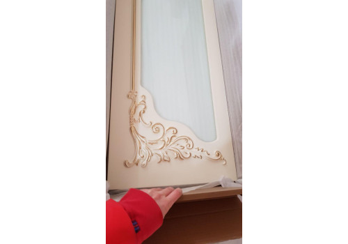 Столовая  Батичелла new , с 4-дверной витриной, слоновая кость