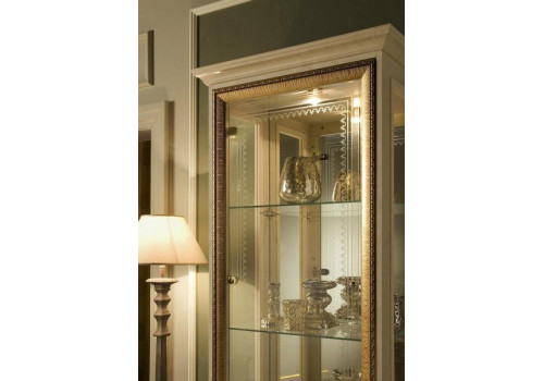 Витрина 1-дверная АНИТА беж глянец