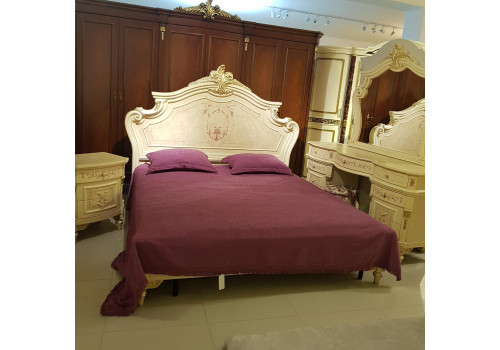 Спальня ФРАНЦИСКО FRANCISKO K03 W, с 4-дверным шкафом, слоновая кость