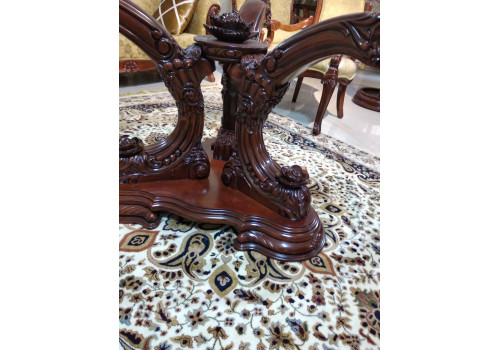 Стол обеденный круглый ИЗАБЕЛЛА IZABELLA 208, темный орех