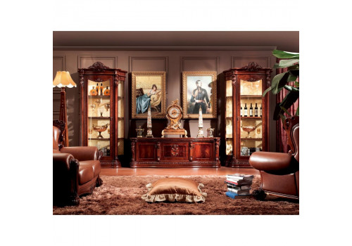 Витрина 1-дверная ИЗАБЕЛЛА IZABELLA 208, темный орех