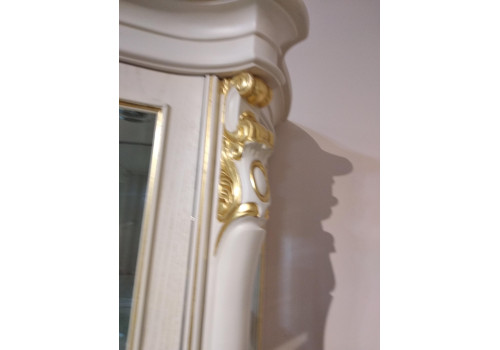 Витрина 1-дверная ИЗАБЕЛЛА IZABELLA 208, белый с золотом