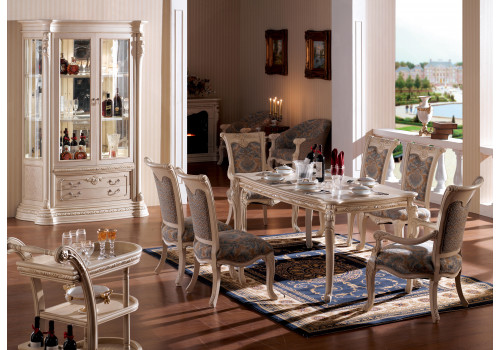 Витрина 2-дверная ИЗАБЕЛЛА IZABELLA 208, белый с золотом