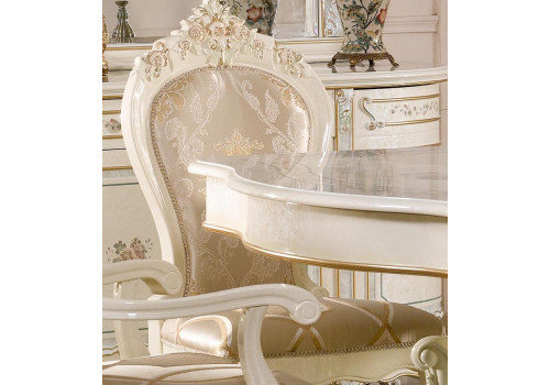 Стул с подлокотниками КОРОЛЕВА KOROLEVA 3876, слоновая кость