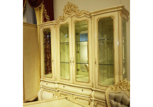 Витрина 4-дверная  Милана MILANA 3886  , слоновая кость