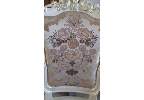 Кресло  Моника , жемчужно-белый глянец с золотом