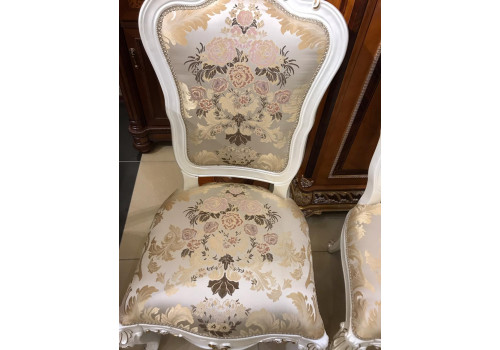 Кресло  Моника , жемчужно-белый глянец с золотом