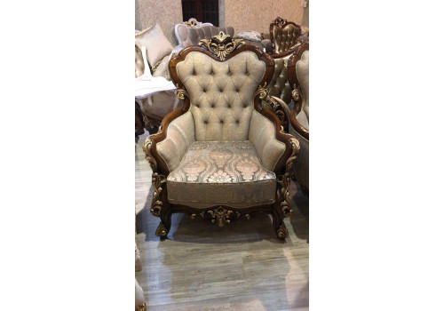 Комплект мягкой мебели ОНУР ONUR, орех с золотом, ткань - беж