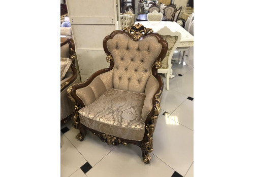 Комплект мягкой мебели ОНУР ONUR, орех с золотом, ткань - золото