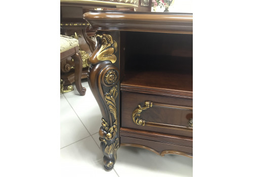 Гостиная  Ромео ROMEO 3288 , с 2-дверной витриной, орех с золотом