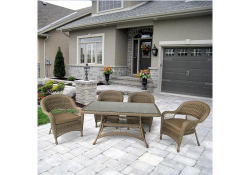 Комплект плетеной мебели T130Bg/Y130Bg-150x90 Beige/Beige 4Pcs