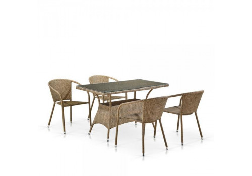 Комплект мебели из иск. ротанга T198D/Y137B-W56 Light Brown