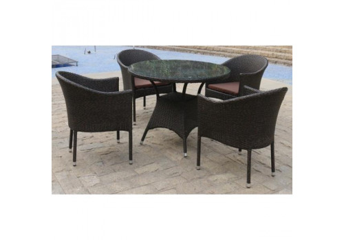 Обеденный комплект плетеной мебели T190A/Y350A-W53 Brown (4+1)