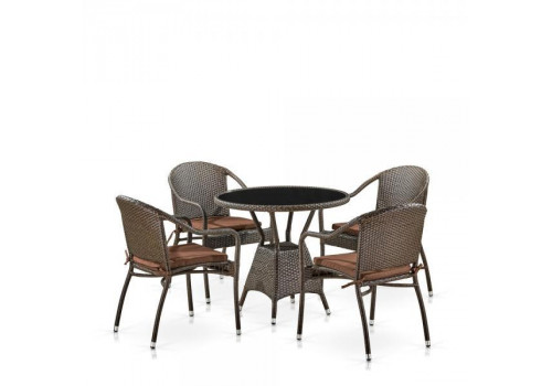 Комплект плетеной мебели T707ANS/Y480A-W53 Brown 4Pcs