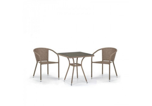 Комплект плетеной мебели T282BNT/Y137C-W56 Light brown 2Pcs