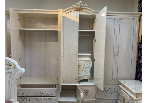 Шкаф 6-дверный ТЕОДОРА TEODORA 3868, слоновая кость