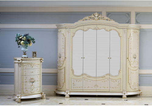 Шкаф 6-дверный ВЕРДИ VERDI 3916, слоновая кость