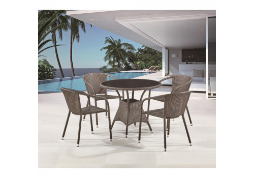 Комплект плетеной мебели T197ANS-W53/Y137C-W53 Brown 4Pcs