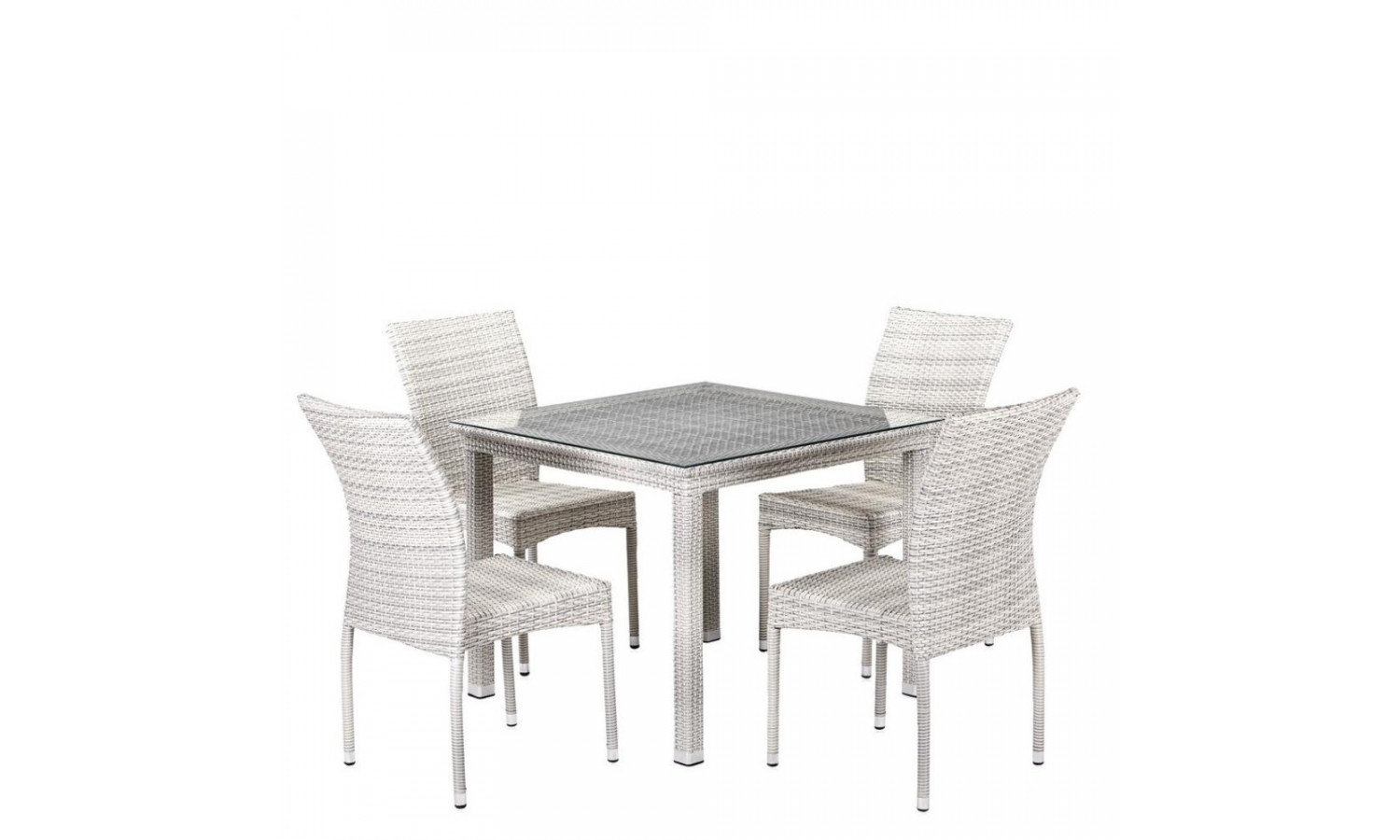 Комплект плетеной мебели T257C/Y380-W85-90x90 4Pcs Latte