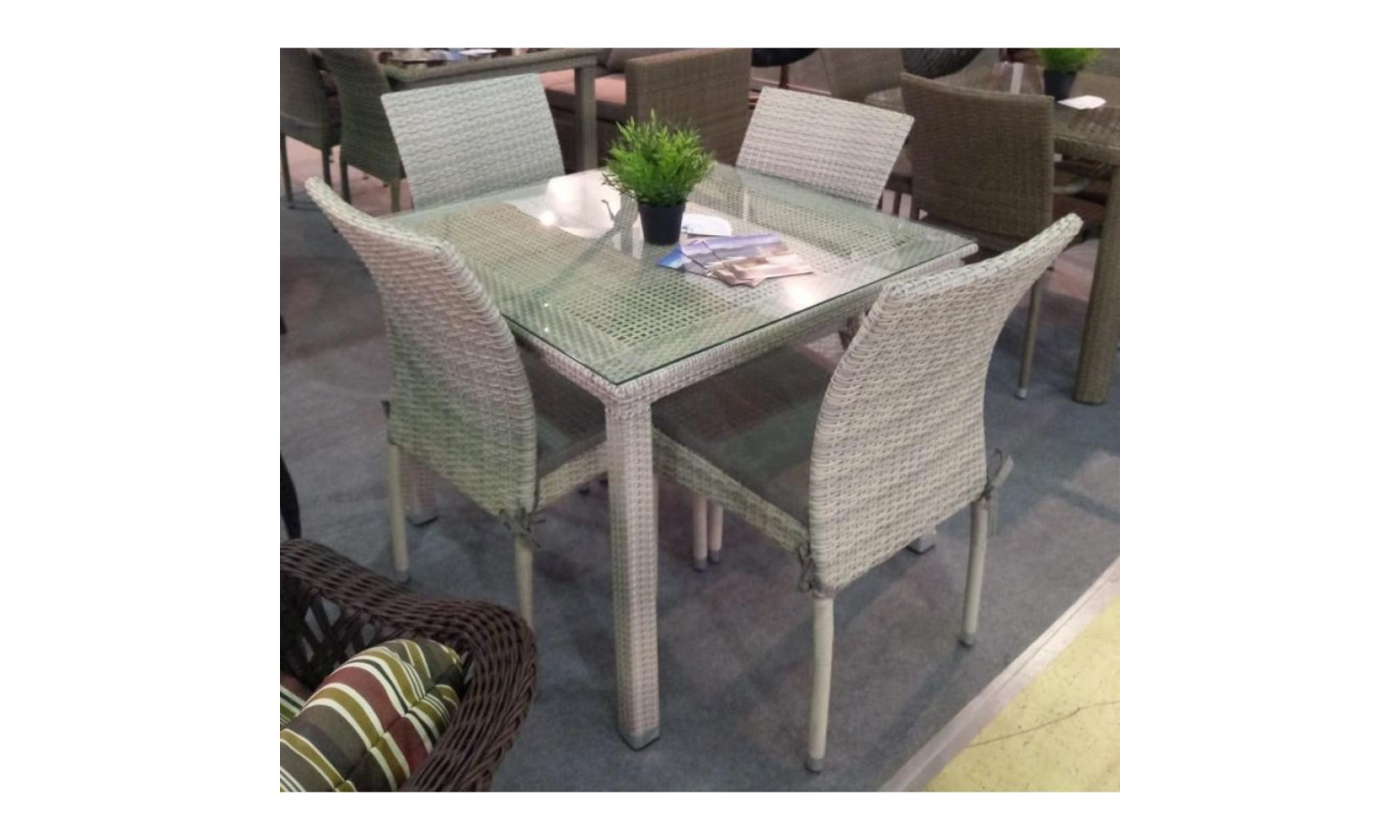 Комплект плетеной мебели T257C/Y380C-W85-90x90 Latte 4PCS