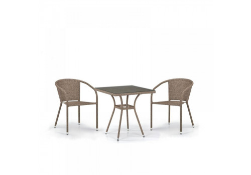 Комплект плетеной мебели T282BNT/Y137C-W56 Light brown 2Pcs