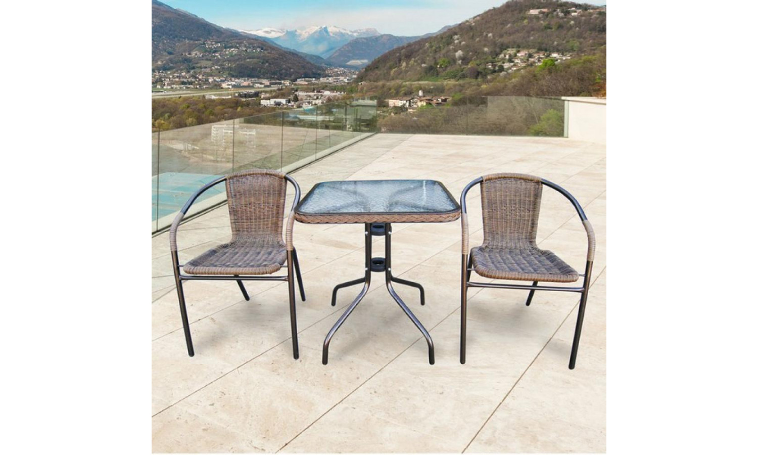 Комплект мебели Асоль-2A TLH-037AR3/060SR-60х60 Cappuccino (2+1)