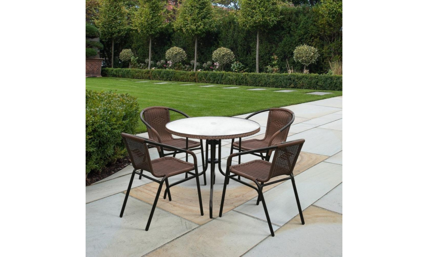 Комплект мебели Николь-1A TLH-037AR3/080RR-D80 Cappuccino (4+1)