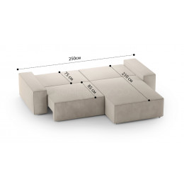 Диван Босс модульный двухместный с оттоманкой VELUTTO 018