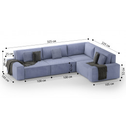 Диван Босс модульный угловой VELUTTO 049