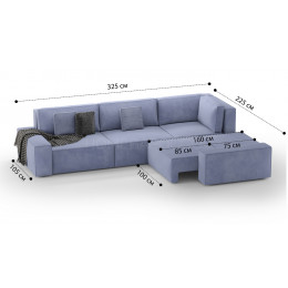 Диван Босс модульный угловой VELUTTO 049