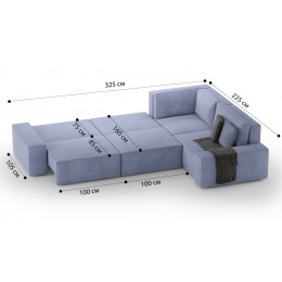 Диван Босс модульный угловой VELUTTO 049