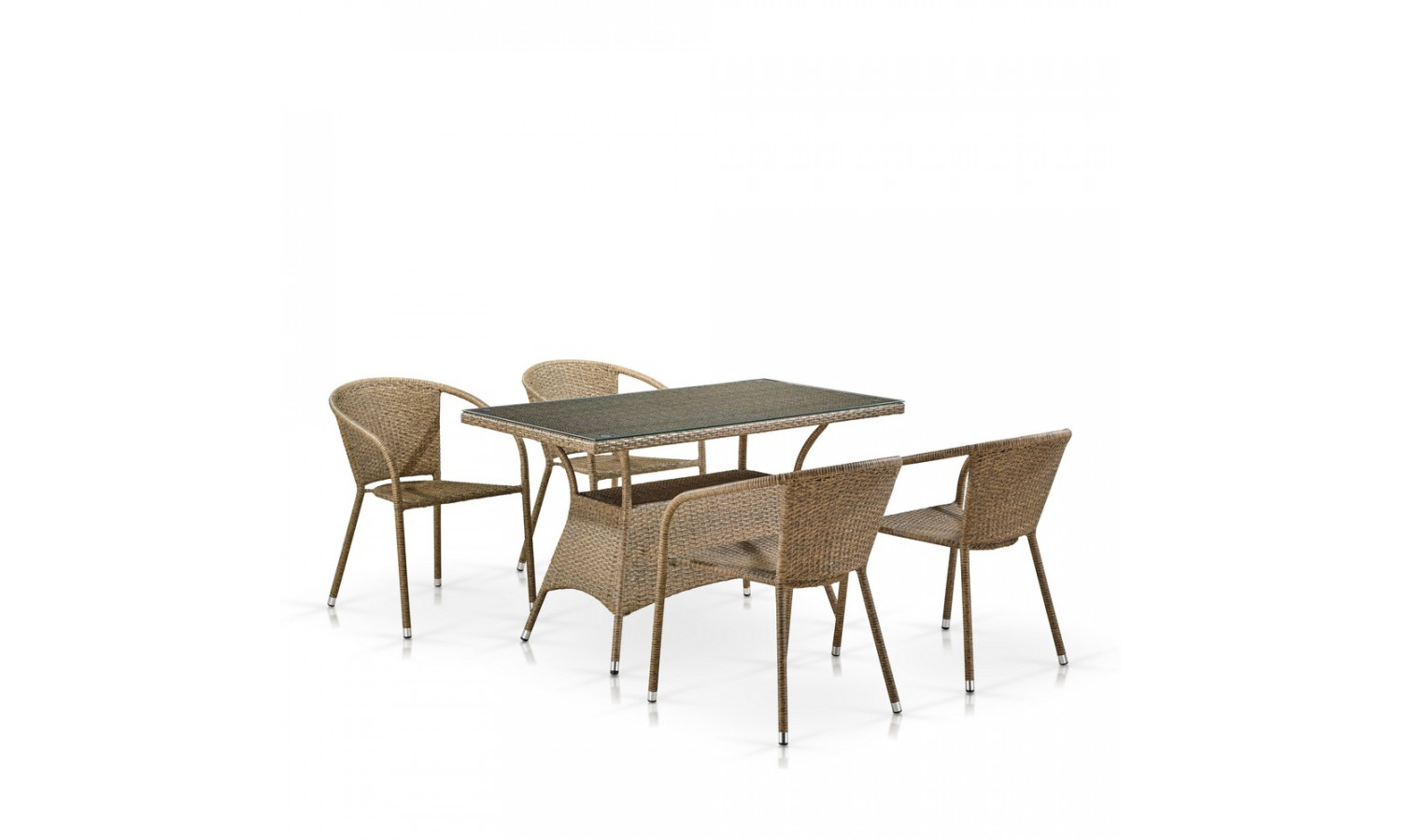 Комплект мебели из иск. ротанга T198D/Y137C-W56 Light Brown (4+1)