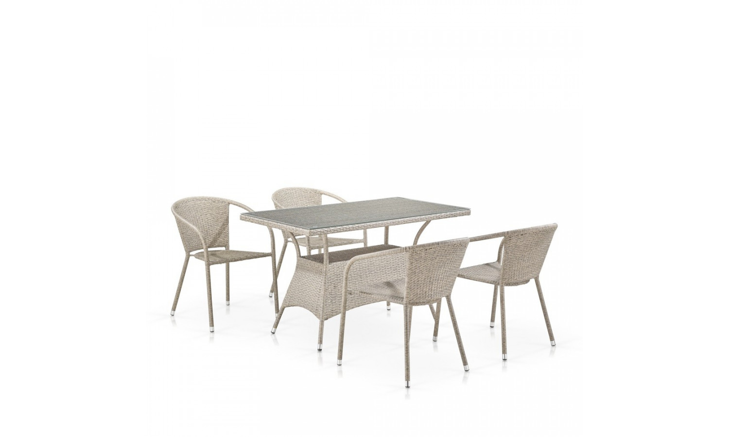 Комплект плетеной мебели T198D/Y137C-W85 Latte (4+1)
