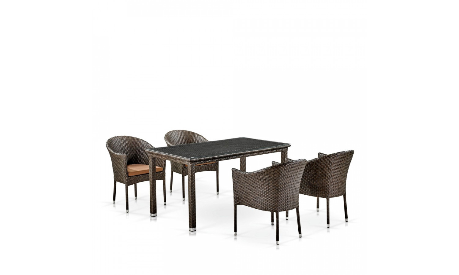 Комплект плетеной мебели T256A/Y350A-W53 Brown  4Pcs