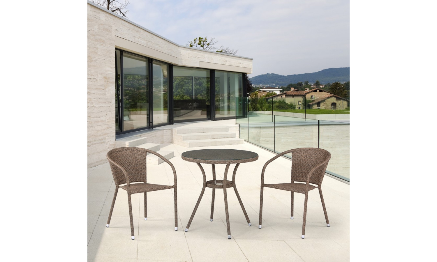 Комплект плетеной мебели T282ANT/Y137C-W56 Light brown