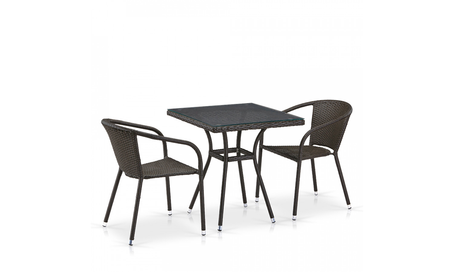 Комплект плетеной мебели T282BNT/Y137C-W53 Brown 2Pcs