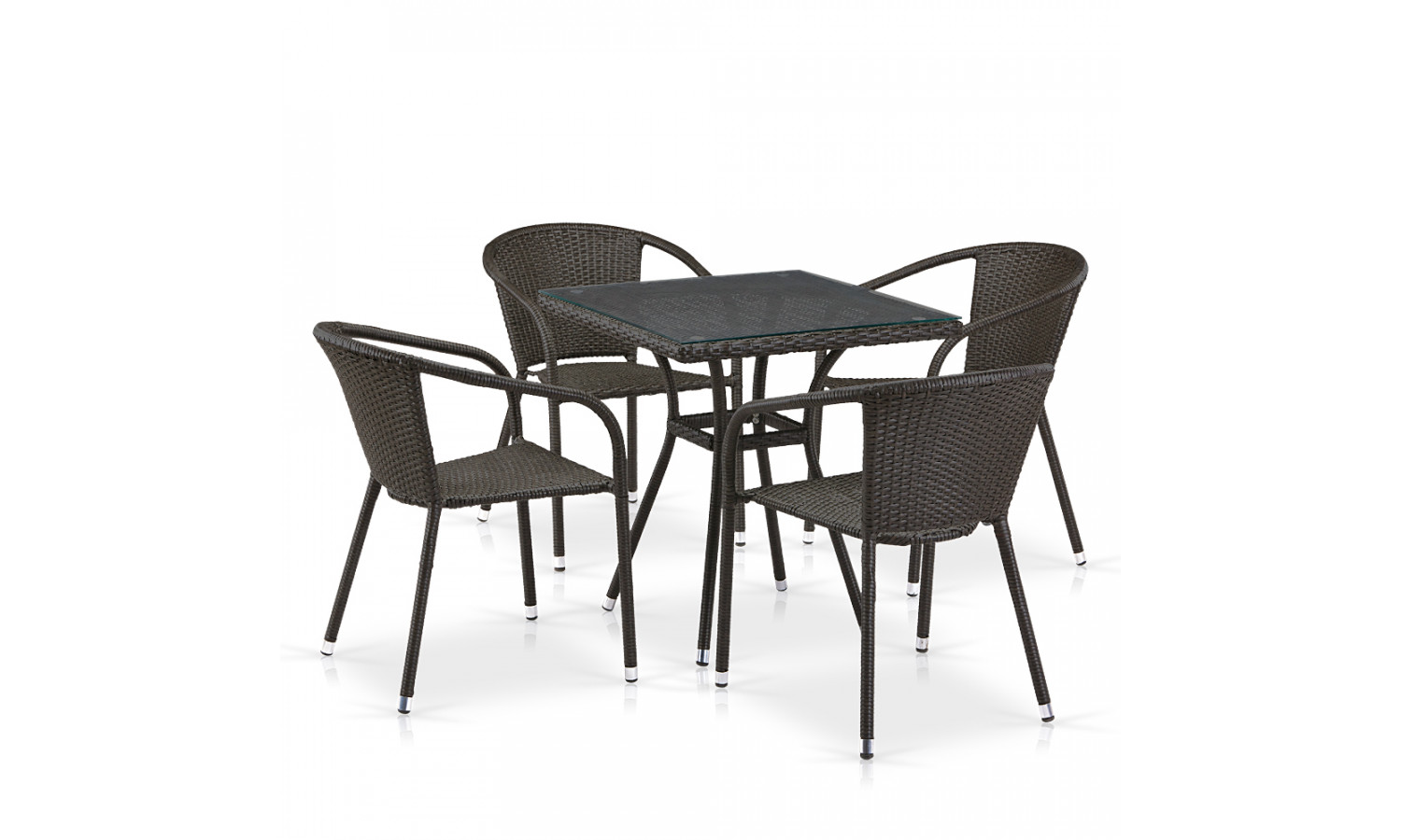 Комплект плетеной мебели T282BNT/Y137C-W53 Brown 4Pcs